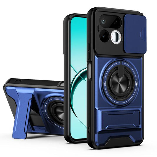 Lens Sliding Window Multifunctional Magnetic Shockproof Phone Case, For Realme 16T 5G, For Realme C61 4G Global / C63, For Realme 12 5G