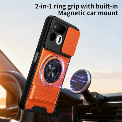Lens Sliding Window Multifunctional Magnetic Shockproof Phone Case, For Realme 16T 5G, For Realme C61 4G Global / C63, For Realme 12 5G