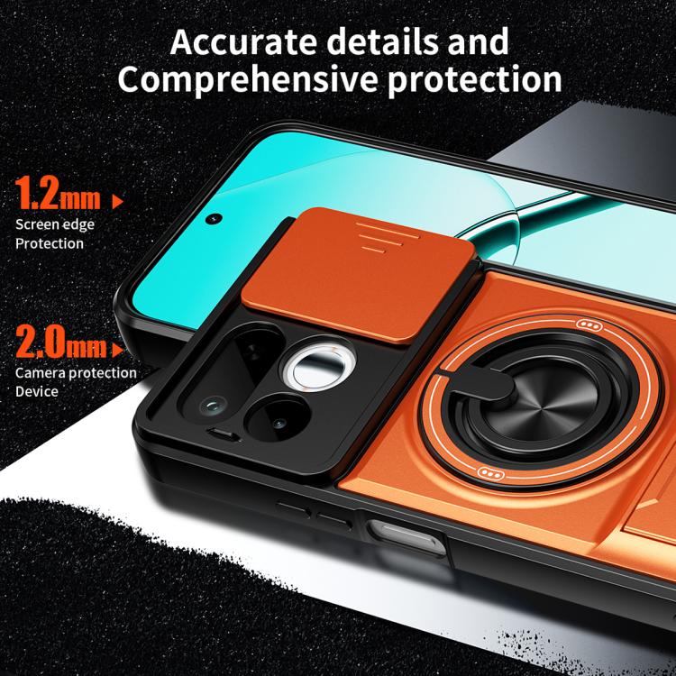 Lens Sliding Window Multifunctional Magnetic Shockproof Phone Case, For Realme 16T 5G, For Realme C61 4G Global / C63, For Realme 12 5G
