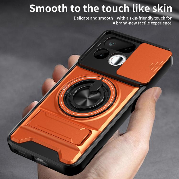 Lens Sliding Window Multifunctional Magnetic Shockproof Phone Case, For Realme 16T 5G, For Realme C61 4G Global / C63, For Realme 12 5G