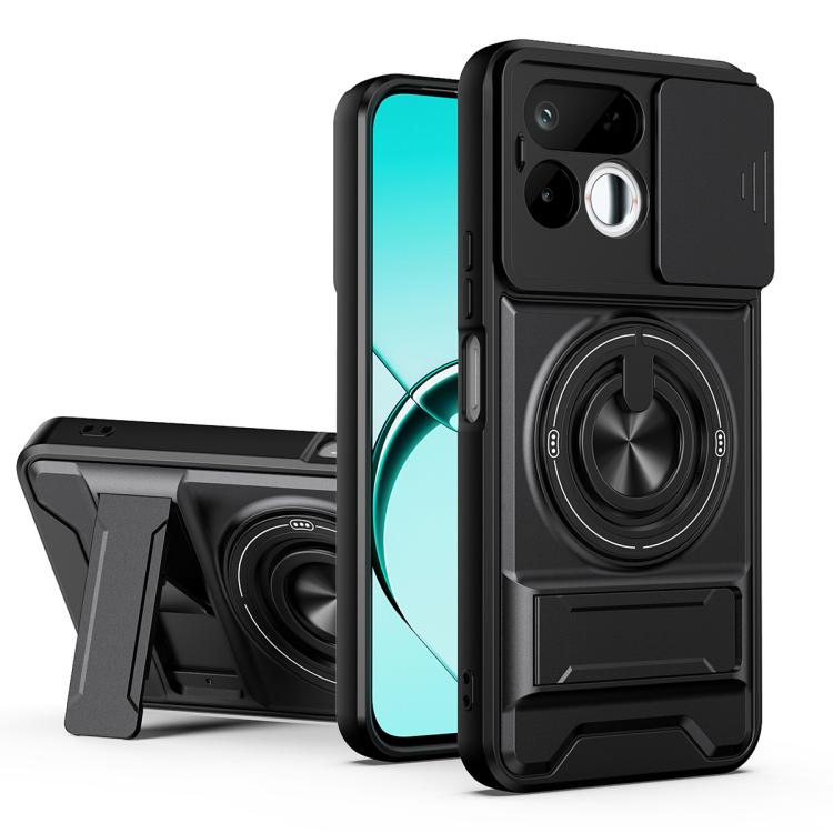 Lens Sliding Window Multifunctional Magnetic Shockproof Phone Case, For Realme 16T 5G, For Realme C61 4G Global / C63, For Realme 12 5G