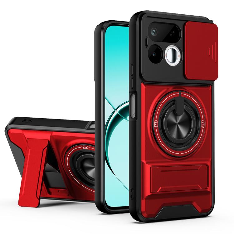 Lens Sliding Window Multifunctional Magnetic Shockproof Phone Case, For Realme 16T 5G, For Realme C61 4G Global / C63, For Realme 12 5G