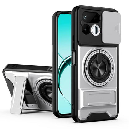 Lens Sliding Window Multifunctional Magnetic Shockproof Phone Case, For Realme 16T 5G, For Realme C61 4G Global / C63, For Realme 12 5G