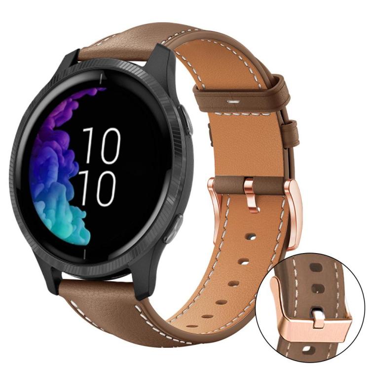 xDfind Flat Head Rose Gold Buckle Black Shark Fine Grain Vegan Leather Watch Band, 18mm, 20mm, 22mm
