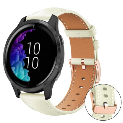 xDfind Flat Head Rose Gold Buckle Black Shark Fine Grain Vegan Leather Watch Band, 18mm, 20mm, 22mm