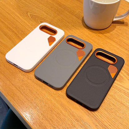 PC + TPU + Leather Cooling Holes MagSafe Phone Case, For Google Pixel 10a
