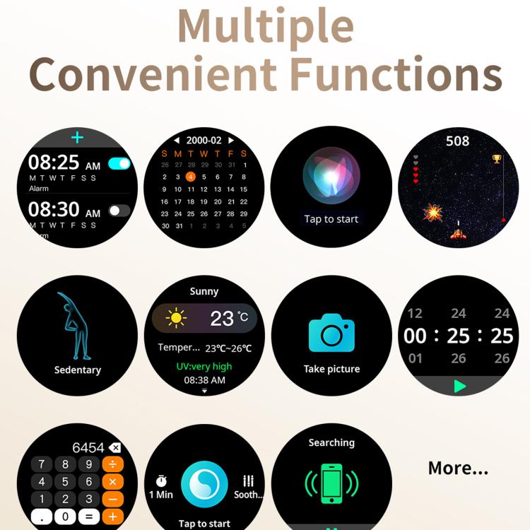 CY37 1.27 inch HD Screen Sports Smart Watch Supports Bluetooth Call / Heart Rate / Pressure / Sleep Monitoring, Pink, Black, Purple