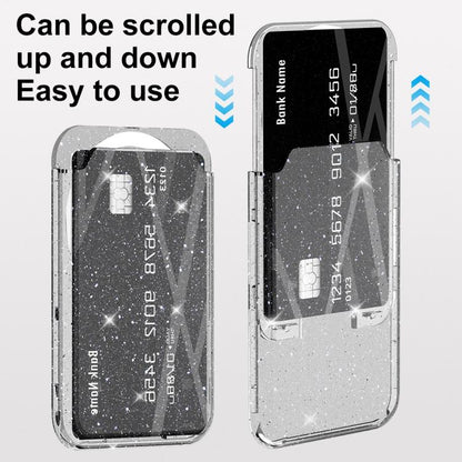 Glitter Clear Magnetic Phone Back Sticker Card Slots Bag