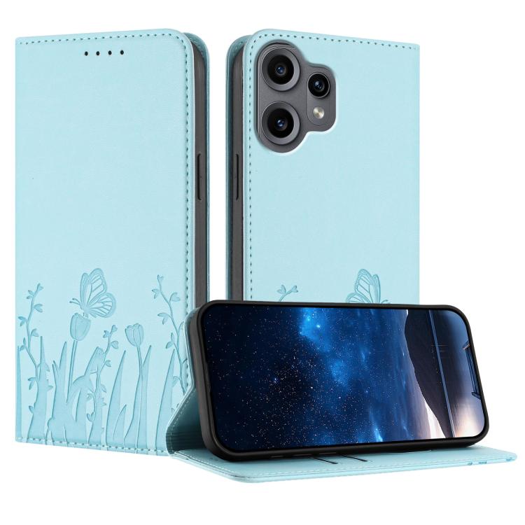 Tulips Butterfly Pattern Magnetic Vegan Leather Phone Case, For Nothing Phone 4a Pro, For Nothing Phone 4a, For Nothing CMF Phone 2 Pro, For Nothing Phone 3a, For Nothing Phone 3a Pro, For Nothing Phone 2a, For Nothing Phone 2, For Nothing Phone 1