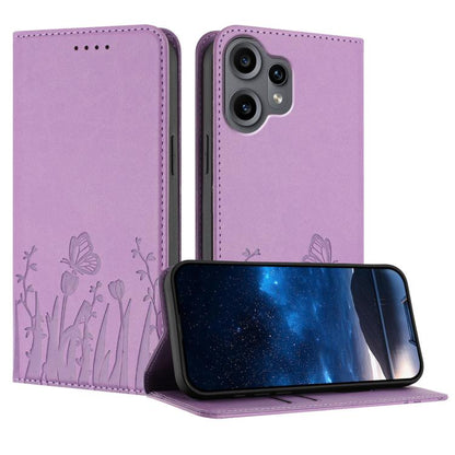 Tulips Butterfly Pattern Magnetic Vegan Leather Phone Case, For Nothing Phone 4a Pro, For Nothing Phone 4a, For Nothing CMF Phone 2 Pro, For Nothing Phone 3a, For Nothing Phone 3a Pro, For Nothing Phone 2a, For Nothing Phone 2, For Nothing Phone 1