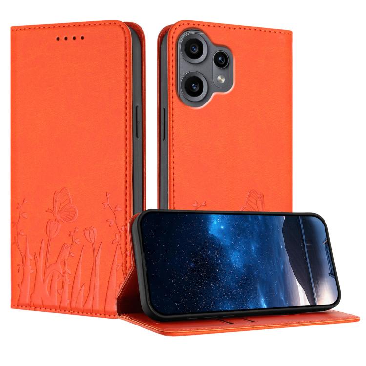 Tulips Butterfly Pattern Magnetic Vegan Leather Phone Case, For Nothing Phone 4a Pro, For Nothing Phone 4a, For Nothing CMF Phone 2 Pro, For Nothing Phone 3a, For Nothing Phone 3a Pro, For Nothing Phone 2a, For Nothing Phone 2, For Nothing Phone 1