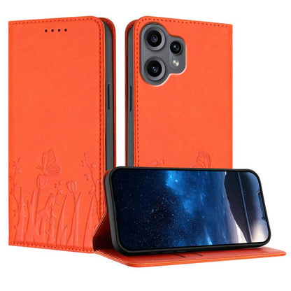 Tulips Butterfly Pattern Magnetic Vegan Leather Phone Case, For Nothing Phone 4a Pro, For Nothing Phone 4a, For Nothing CMF Phone 2 Pro, For Nothing Phone 3a, For Nothing Phone 3a Pro, For Nothing Phone 2a, For Nothing Phone 2, For Nothing Phone 1