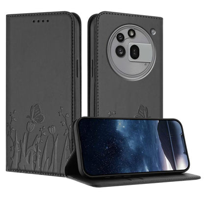 Tulips Butterfly Pattern Magnetic Vegan Leather Phone Case, For Nothing Phone 4a Pro, For Nothing Phone 4a, For Nothing CMF Phone 2 Pro, For Nothing Phone 3a, For Nothing Phone 3a Pro, For Nothing Phone 2a, For Nothing Phone 2, For Nothing Phone 1