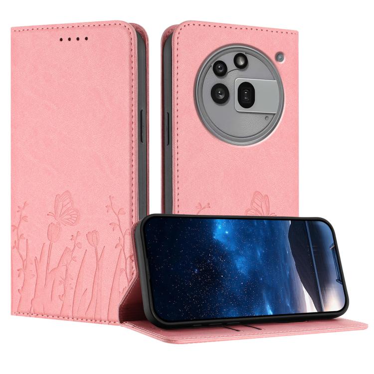 Tulips Butterfly Pattern Magnetic Vegan Leather Phone Case, For Nothing Phone 4a Pro, For Nothing Phone 4a, For Nothing CMF Phone 2 Pro, For Nothing Phone 3a, For Nothing Phone 3a Pro, For Nothing Phone 2a, For Nothing Phone 2, For Nothing Phone 1