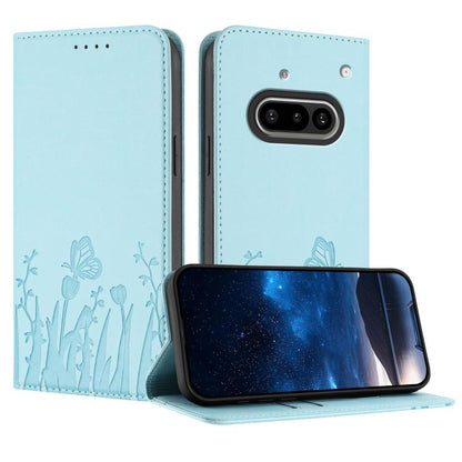 Tulips Butterfly Pattern Magnetic Vegan Leather Phone Case, For Nothing Phone 4a Pro, For Nothing Phone 4a, For Nothing CMF Phone 2 Pro, For Nothing Phone 3a, For Nothing Phone 3a Pro, For Nothing Phone 2a, For Nothing Phone 2, For Nothing Phone 1