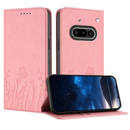 Tulips Butterfly Pattern Magnetic Vegan Leather Phone Case, For Nothing Phone 4a Pro, For Nothing Phone 4a, For Nothing CMF Phone 2 Pro, For Nothing Phone 3a, For Nothing Phone 3a Pro, For Nothing Phone 2a, For Nothing Phone 2, For Nothing Phone 1