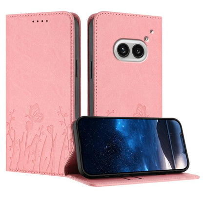 Tulips Butterfly Pattern Magnetic Vegan Leather Phone Case, For Nothing Phone 4a Pro, For Nothing Phone 4a, For Nothing CMF Phone 2 Pro, For Nothing Phone 3a, For Nothing Phone 3a Pro, For Nothing Phone 2a, For Nothing Phone 2, For Nothing Phone 1