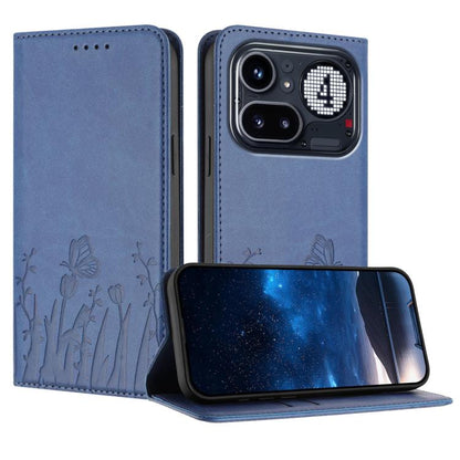 Tulips Butterfly Pattern Magnetic Vegan Leather Phone Case, For Nothing Phone 4a Pro, For Nothing Phone 4a, For Nothing CMF Phone 2 Pro, For Nothing Phone 3a, For Nothing Phone 3a Pro, For Nothing Phone 2a, For Nothing Phone 2, For Nothing Phone 1
