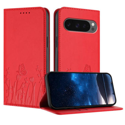 Tulips Butterfly Pattern Magnetic Vegan Leather Phone Case, For Google Pixel 10a, For Google Pixel 10 Pro XL, For Google Pixel 10 / 10 Pro, For Google Pixel 9a, For Google Pixel 9 Pro XL, For Google Pixel 9 / 9 Pro, For Google Pixel 8a                 ...