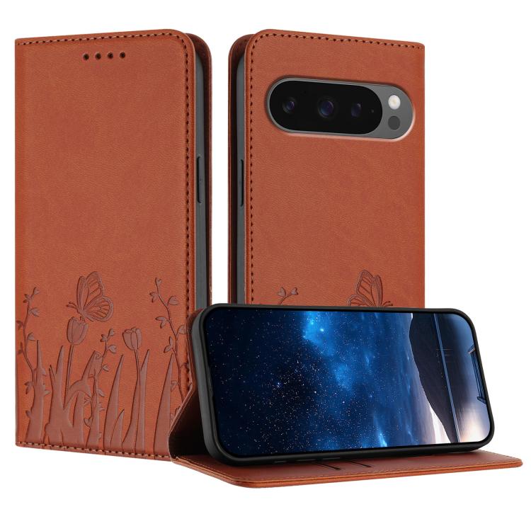 Tulips Butterfly Pattern Magnetic Vegan Leather Phone Case, For Google Pixel 10a, For Google Pixel 10 Pro XL, For Google Pixel 10 / 10 Pro, For Google Pixel 9a, For Google Pixel 9 Pro XL, For Google Pixel 9 / 9 Pro, For Google Pixel 8a                 ...