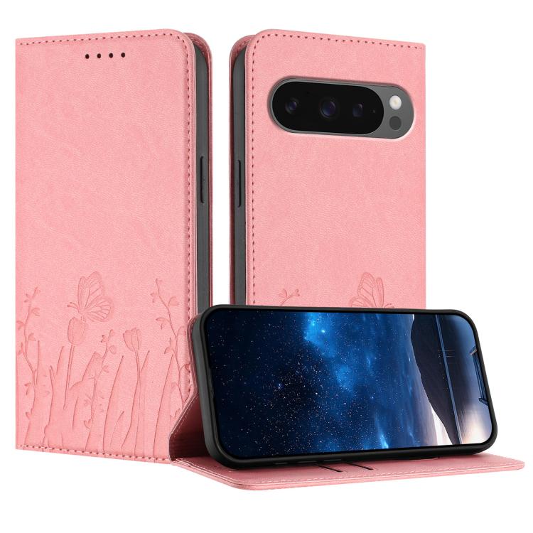 Tulips Butterfly Pattern Magnetic Vegan Leather Phone Case, For Google Pixel 10a, For Google Pixel 10 Pro XL, For Google Pixel 10 / 10 Pro, For Google Pixel 9a, For Google Pixel 9 Pro XL, For Google Pixel 9 / 9 Pro, For Google Pixel 8a                 ...