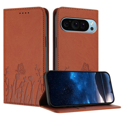Tulips Butterfly Pattern Magnetic Vegan Leather Phone Case, For Google Pixel 10a, For Google Pixel 10 Pro XL, For Google Pixel 10 / 10 Pro, For Google Pixel 9a, For Google Pixel 9 Pro XL, For Google Pixel 9 / 9 Pro, For Google Pixel 8a                 ...