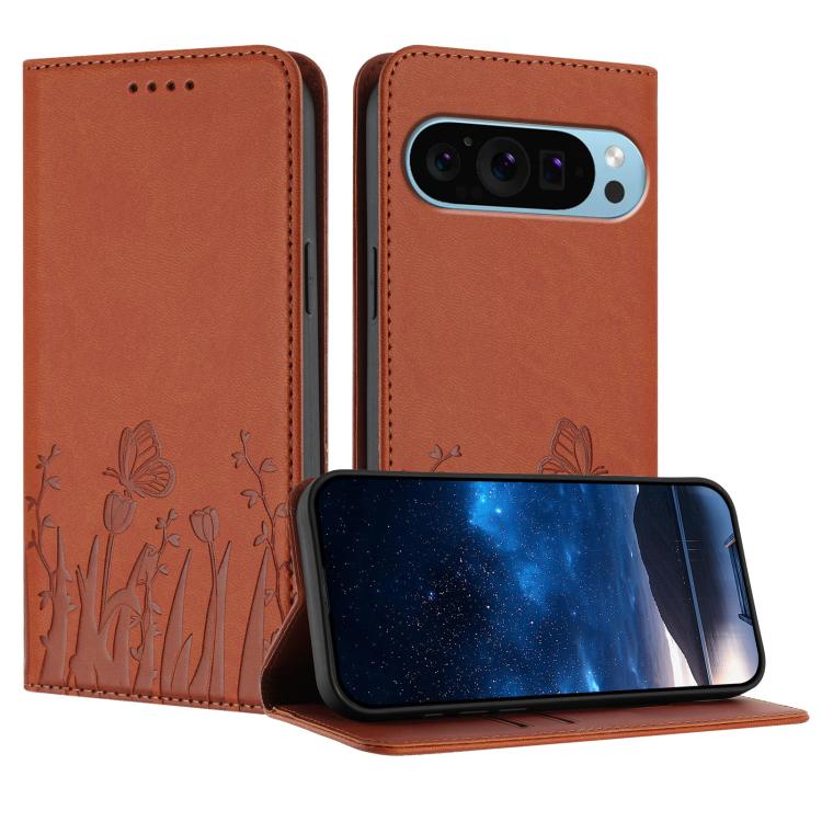 Tulips Butterfly Pattern Magnetic Vegan Leather Phone Case, For Google Pixel 10a, For Google Pixel 10 Pro XL, For Google Pixel 10 / 10 Pro, For Google Pixel 9a, For Google Pixel 9 Pro XL, For Google Pixel 9 / 9 Pro, For Google Pixel 8a                 ...