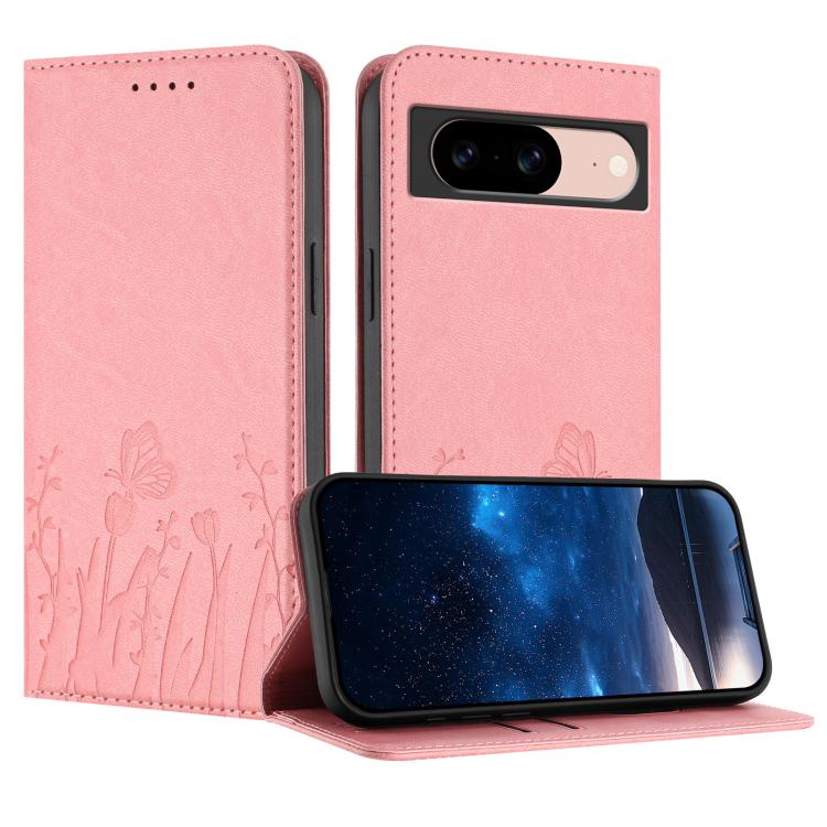 Tulips Butterfly Pattern Magnetic Vegan Leather Phone Case, For Google Pixel 10a, For Google Pixel 10 Pro XL, For Google Pixel 10 / 10 Pro, For Google Pixel 9a, For Google Pixel 9 Pro XL, For Google Pixel 9 / 9 Pro, For Google Pixel 8a                 ...
