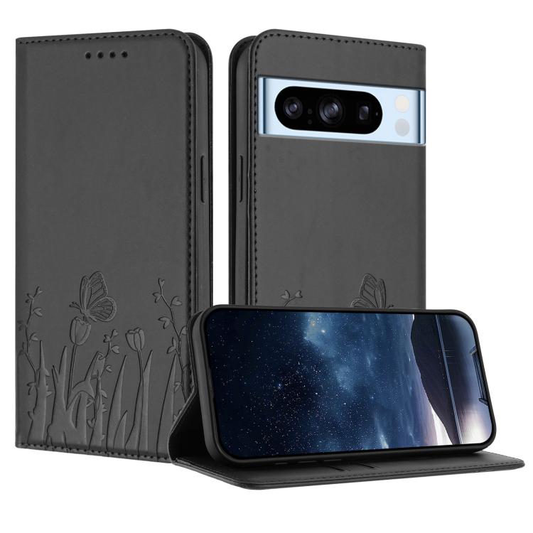 Tulips Butterfly Pattern Magnetic Vegan Leather Phone Case, For Google Pixel 10a, For Google Pixel 10 Pro XL, For Google Pixel 10 / 10 Pro, For Google Pixel 9a, For Google Pixel 9 Pro XL, For Google Pixel 9 / 9 Pro, For Google Pixel 8a                 ...