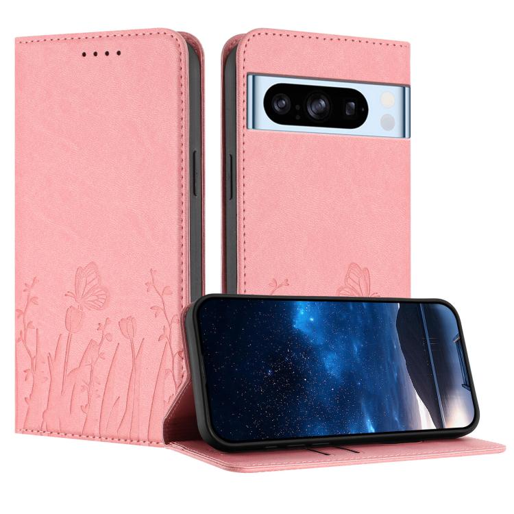 Tulips Butterfly Pattern Magnetic Vegan Leather Phone Case, For Google Pixel 10a, For Google Pixel 10 Pro XL, For Google Pixel 10 / 10 Pro, For Google Pixel 9a, For Google Pixel 9 Pro XL, For Google Pixel 9 / 9 Pro, For Google Pixel 8a                 ...