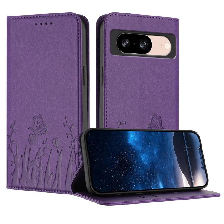 Tulips Butterfly Pattern Magnetic Vegan Leather Phone Case, For Google Pixel 10a, For Google Pixel 10 Pro XL, For Google Pixel 10 / 10 Pro, For Google Pixel 9a, For Google Pixel 9 Pro XL, For Google Pixel 9 / 9 Pro, For Google Pixel 8a                 ...