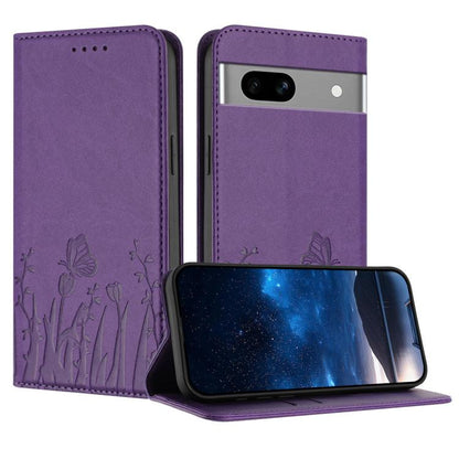 Tulips Butterfly Pattern Magnetic Vegan Leather Phone Case, For Google Pixel 7a, For Google Pixel 7 Pro, For Google Pixel 7, For Google Pixel 6a