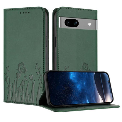 Tulips Butterfly Pattern Magnetic Vegan Leather Phone Case, For Google Pixel 7a, For Google Pixel 7 Pro, For Google Pixel 7, For Google Pixel 6a