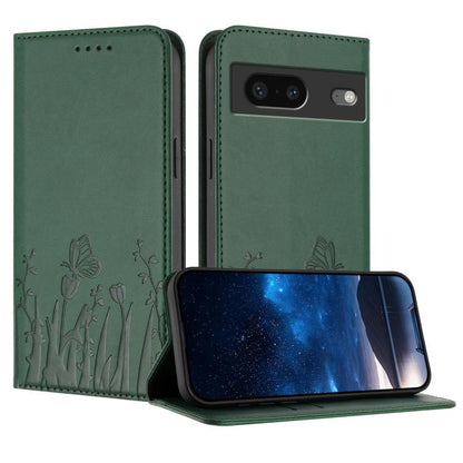 Tulips Butterfly Pattern Magnetic Vegan Leather Phone Case, For Google Pixel 7a, For Google Pixel 7 Pro, For Google Pixel 7, For Google Pixel 6a