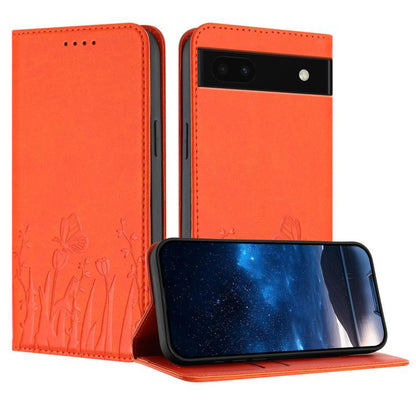 Tulips Butterfly Pattern Magnetic Vegan Leather Phone Case, For Google Pixel 7a, For Google Pixel 7 Pro, For Google Pixel 7, For Google Pixel 6a