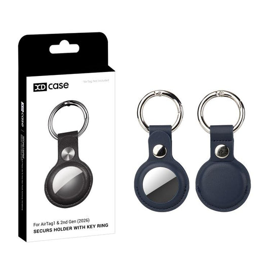 XDcase Vegan Leather Protective Case with Metal Ring, 1PC (Blue), 1PC (Brown), 1PC (Grey), 1PC (Black), 1PC (Red)