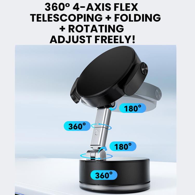 A9 Pro Foldable Clamp-type Nano Vacuum Magnetic 360-degree Rotation Car Phone Holder, A9 Pro (Black), A9 Pro (White)