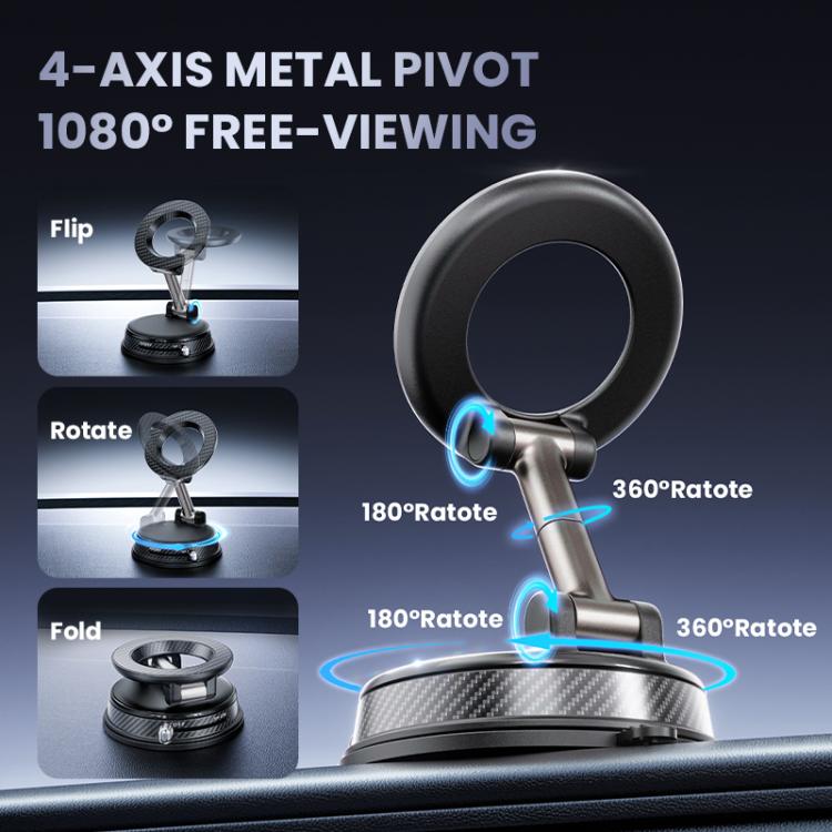 A13 Foldable Vacuum Strong Magnetic Car Phone Holder, A13 (Black), A13 (Orange)
