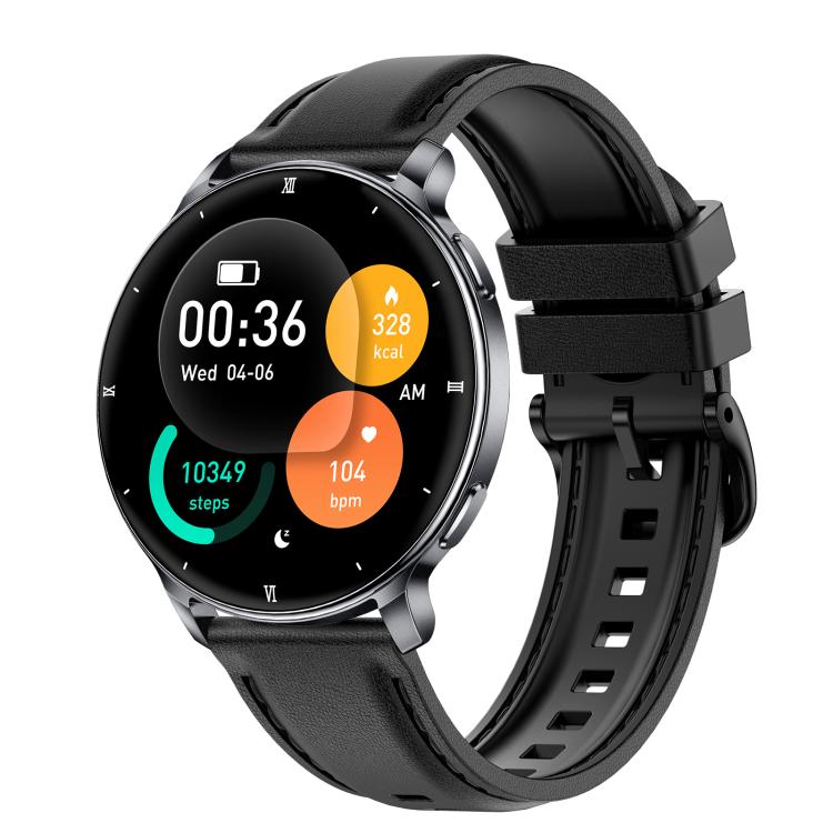 HT39 1.32 inch Ultra-thin Sports Smart Watch Supports Bluetooth Call / Heart Rate / Pressure / Sleep Monitoring, Black, Pale Gold