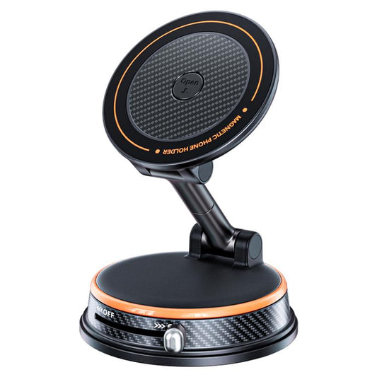 Support de téléphone de voiture magnétique pliable A15 avec diffuseur d'arômes et aspirateur, A15 (noir), A15 (orange)