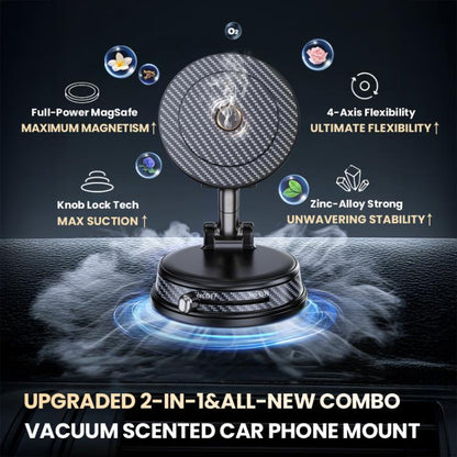 A15 Foldable Vacuum Magnetic Aromatherapy Car  Phone Holder, A15 (Black), A15 (Orange)