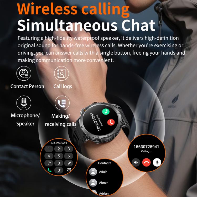 HT42 1.7 inch GPS Sports Smart Watch Supports Bluetooth Call / Heart Rate / Sleep Monitoring