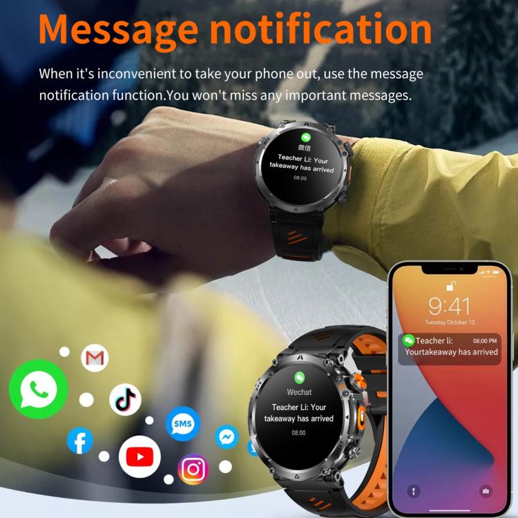 HT42 1.7 inch GPS Sports Smart Watch Supports Bluetooth Call / Heart Rate / Sleep Monitoring