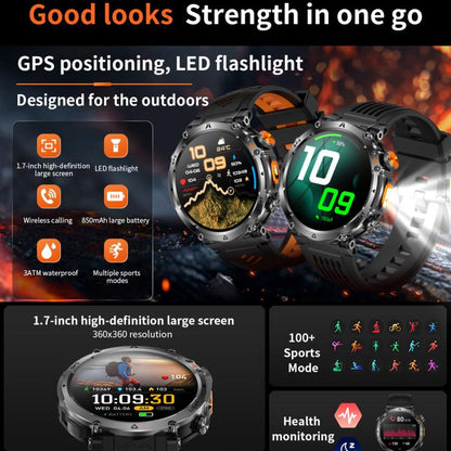 HT42 1.7 inch GPS Sports Smart Watch Supports Bluetooth Call / Heart Rate / Sleep Monitoring