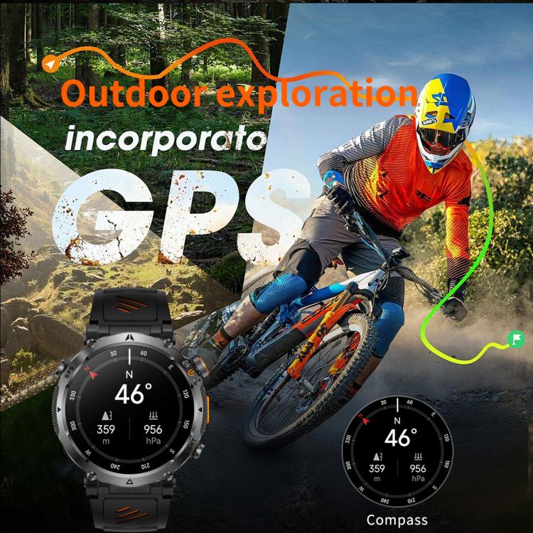 HT42 1.7 inch GPS Sports Smart Watch Supports Bluetooth Call / Heart Rate / Sleep Monitoring