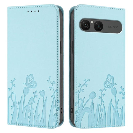 Tulips Butterfly Pattern Magnetic Vegan Leather Phone Case, For Sony Xperia 10 VII, For Sony Xperia 1 VII, For Sony Xperia 10 VI, For Sony Xperia 1 VI, For Sony Xperia 5 VI, For Sony Xperia 5 V, For Sony Xperia 1 V, For Sony Xperia 10 V                ...