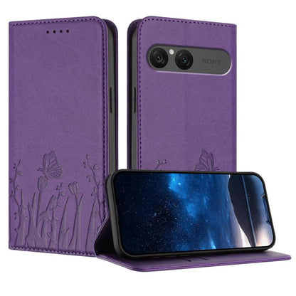 Tulips Butterfly Pattern Magnetic Vegan Leather Phone Case, For Sony Xperia 10 VII, For Sony Xperia 1 VII, For Sony Xperia 10 VI, For Sony Xperia 1 VI, For Sony Xperia 5 VI, For Sony Xperia 5 V, For Sony Xperia 1 V, For Sony Xperia 10 V                ...