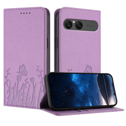 Tulips Butterfly Pattern Magnetic Vegan Leather Phone Case, For Sony Xperia 10 VII, For Sony Xperia 1 VII, For Sony Xperia 10 VI, For Sony Xperia 1 VI, For Sony Xperia 5 VI, For Sony Xperia 5 V, For Sony Xperia 1 V, For Sony Xperia 10 V                ...