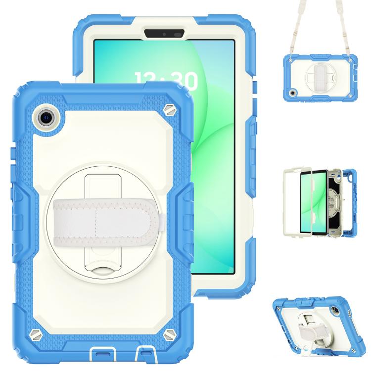 Silicone Hybrid PC Tablet Case with Shoulder Strap, For Samsung Galaxy Tab A11 / A9