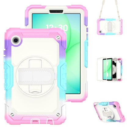 Silicone Hybrid PC Tablet Case with Shoulder Strap, For Samsung Galaxy Tab A11 / A9